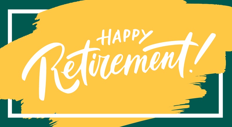 Happy retirement graphic